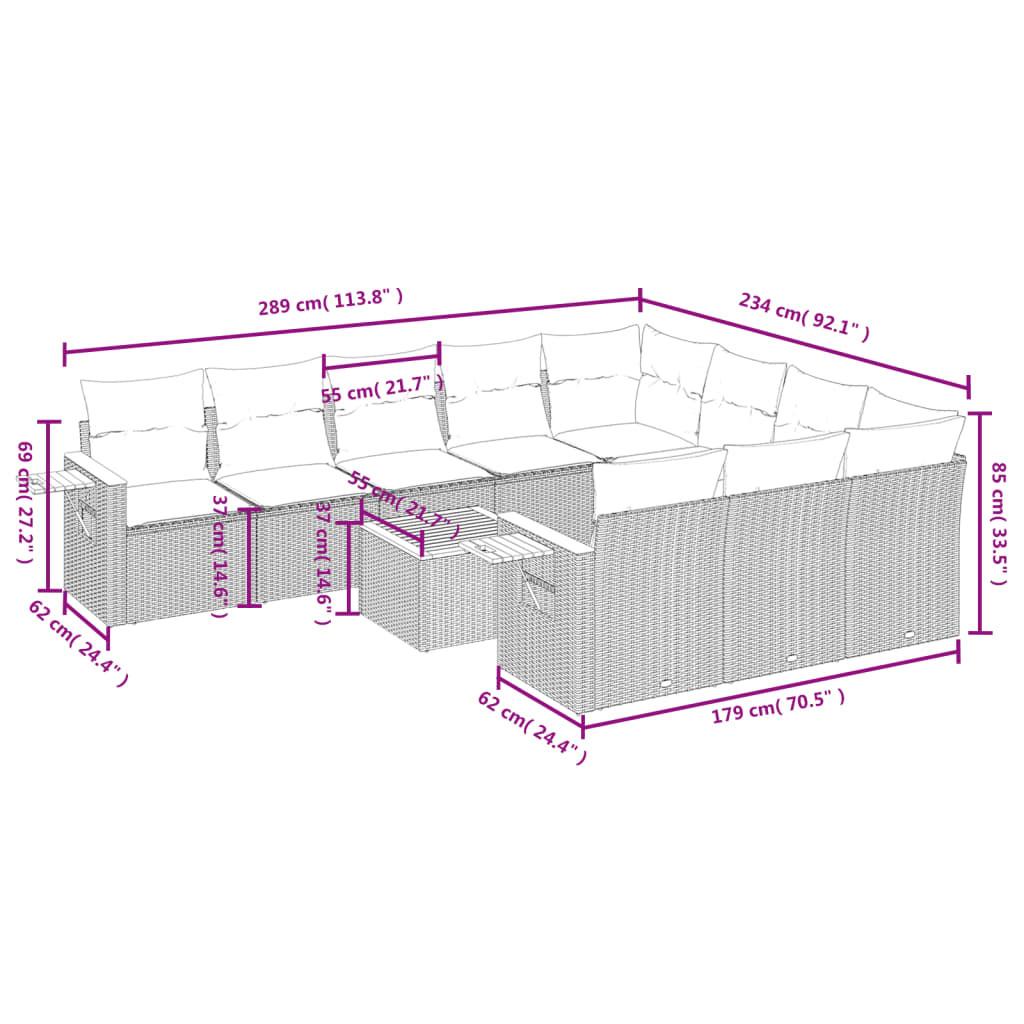 VidaXL set divano da giardino Polirattan  