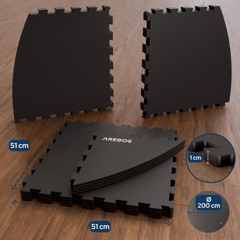 Arebos  Tapis de protection du sol  Tapis puzzle Tapis pour piscine x16 