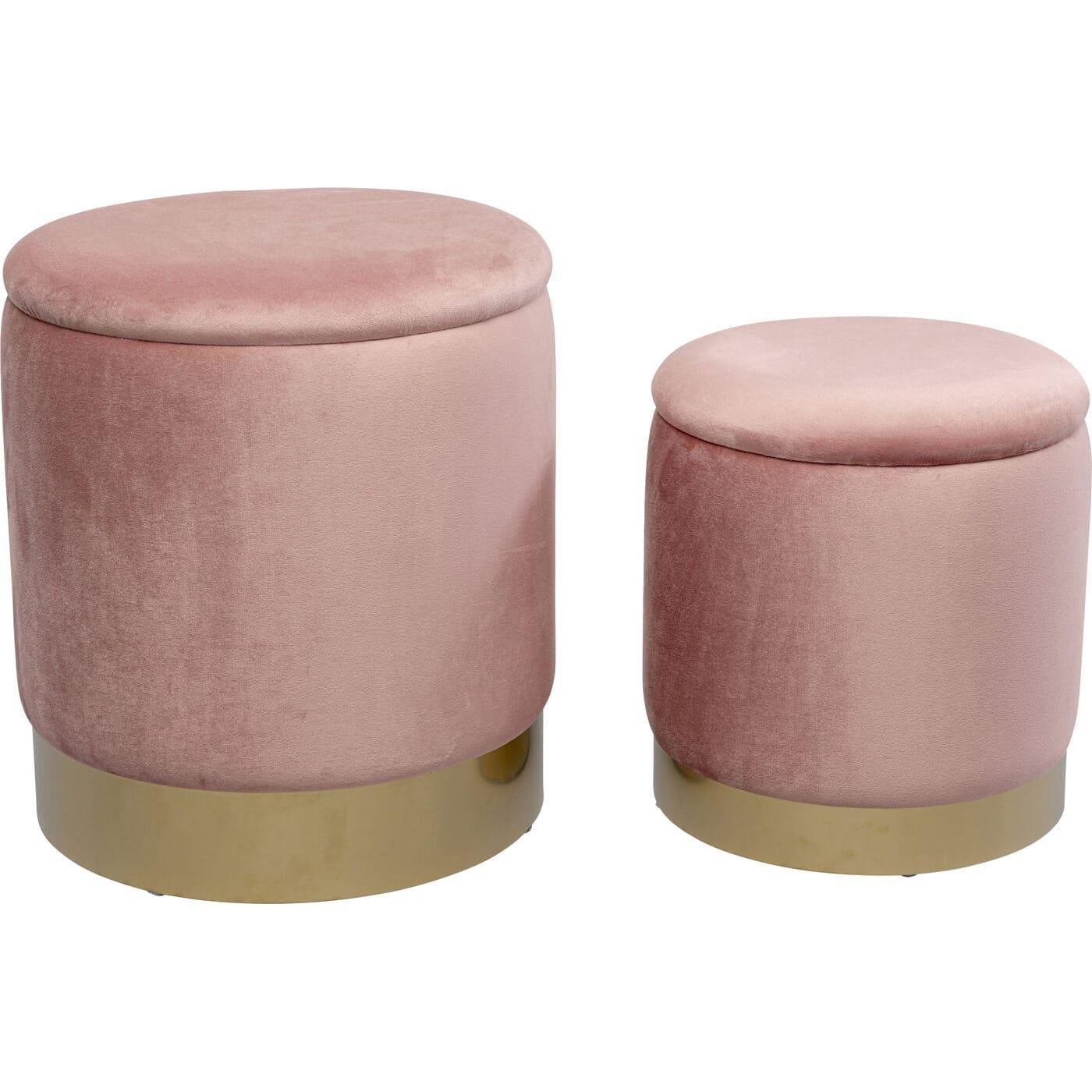 KARE Design Hocker Cherry Storage rose brass (2er-Set)  