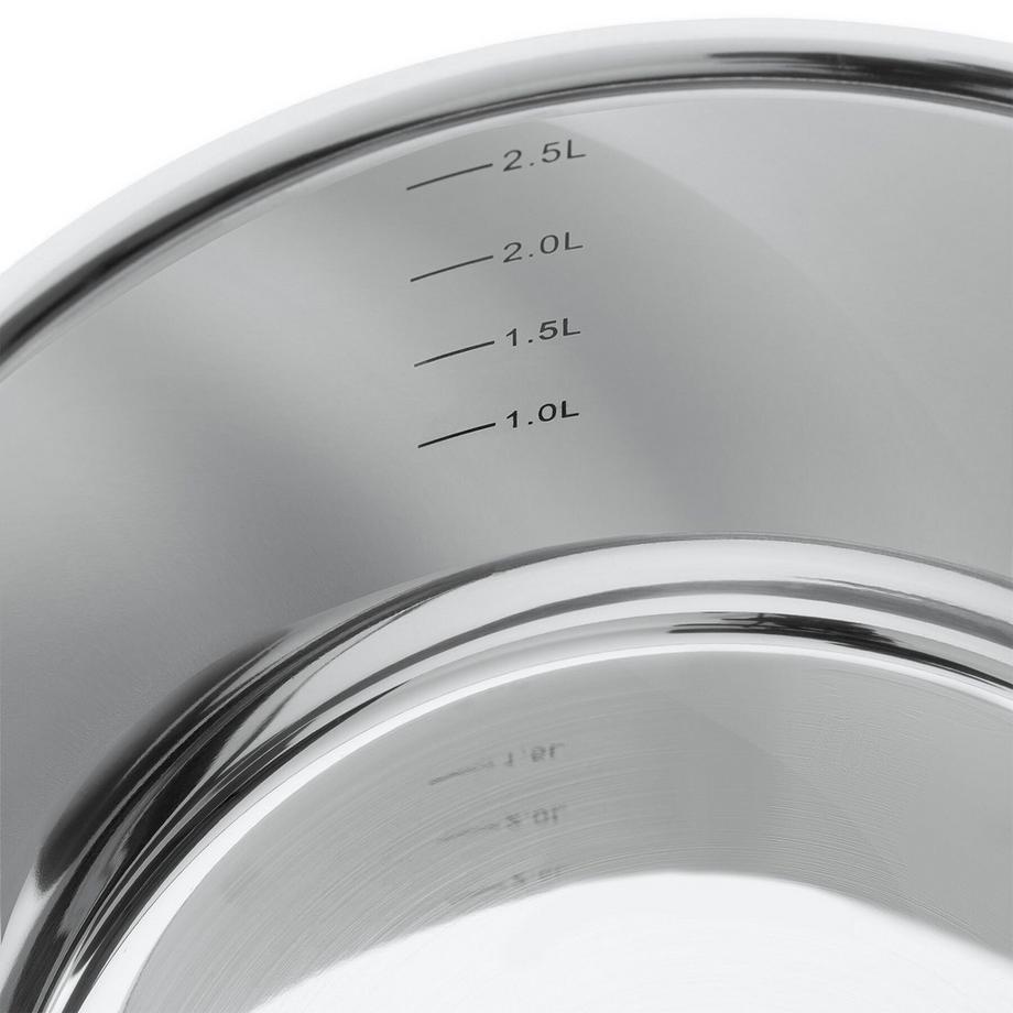 Tectake Kochtopfset Bologna II 9-teilig, aus Edelstahl, für Induktion geeignet Stielkasserolle, 4 Kochtöpfe mit Deckel  