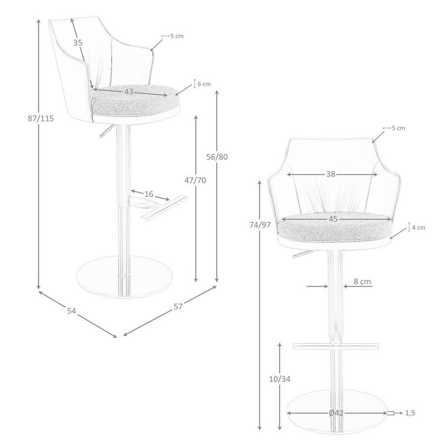 ANGEL CERDA Tabouret pivotant en tissu  