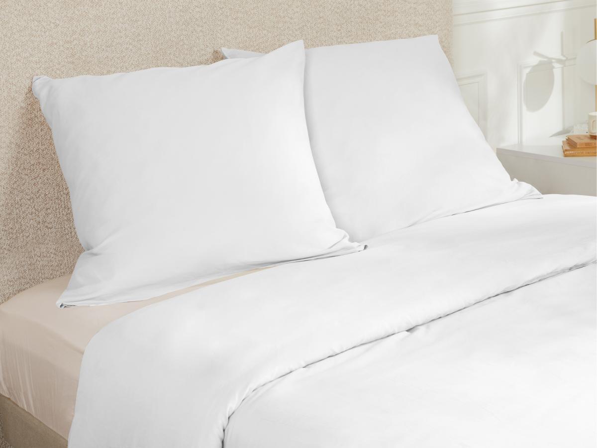 Vente-unique TALORA Completo Lenzuola Raso 240 x 260 cm Bianco  