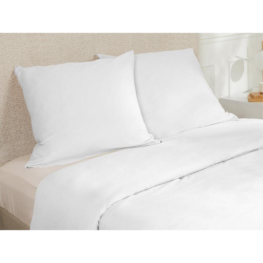 Vente-unique TALORA Parure de Lit Satin 240 x 260 cm Blanc  