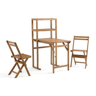 La Redoute Intérieurs Set de balcon table + 2 chaises en acacia  