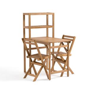 La Redoute Intérieurs Set de balcon table + 2 chaises en acacia  