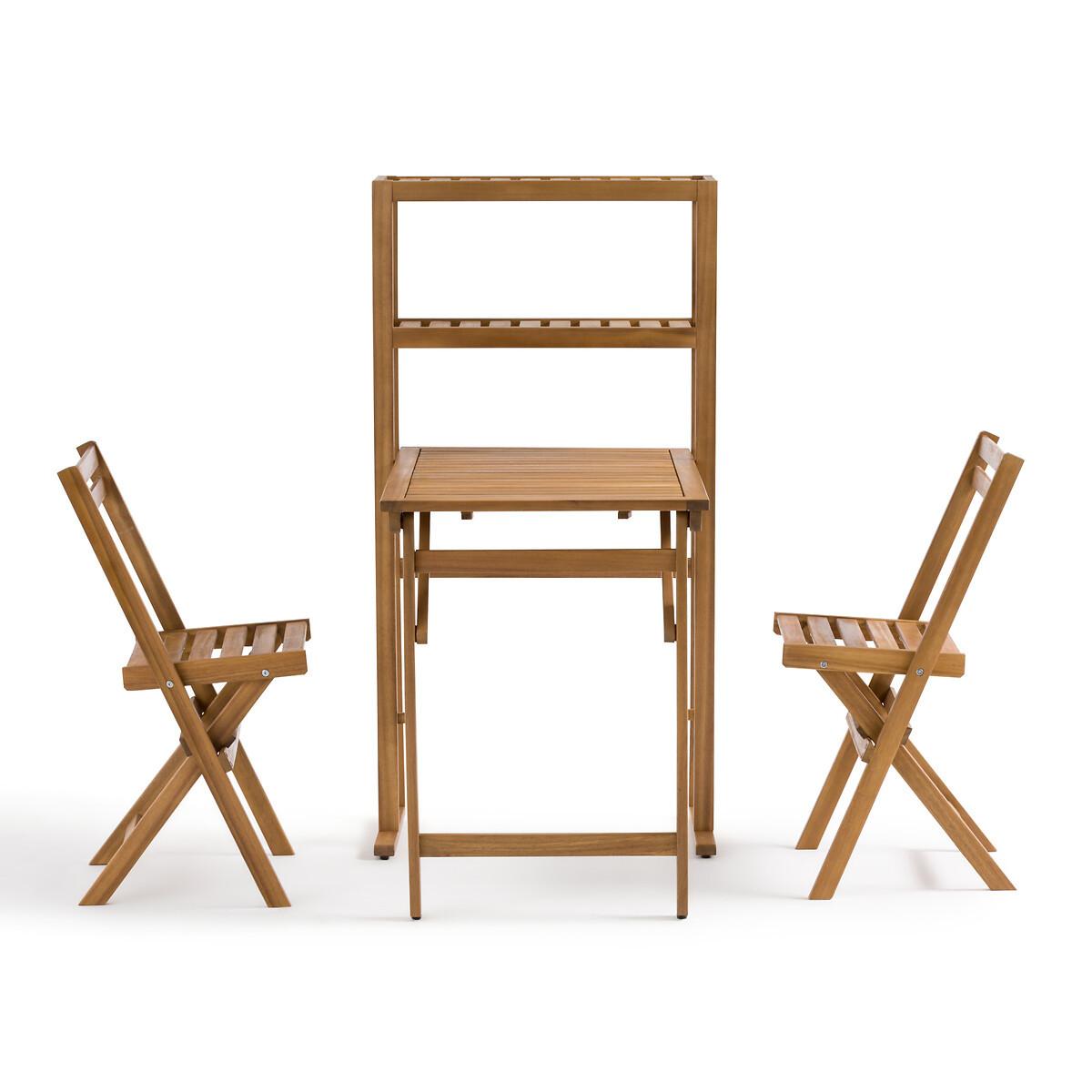 La Redoute Intérieurs Set de balcon table + 2 chaises en acacia  