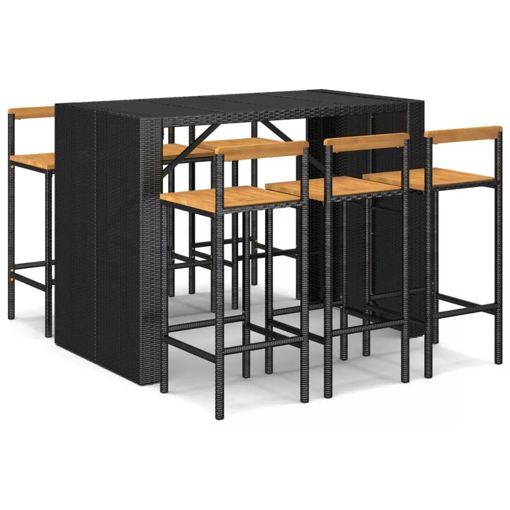 VidaXL - Ensemble de bar de jardin rotin synthétique, One Size, Noir