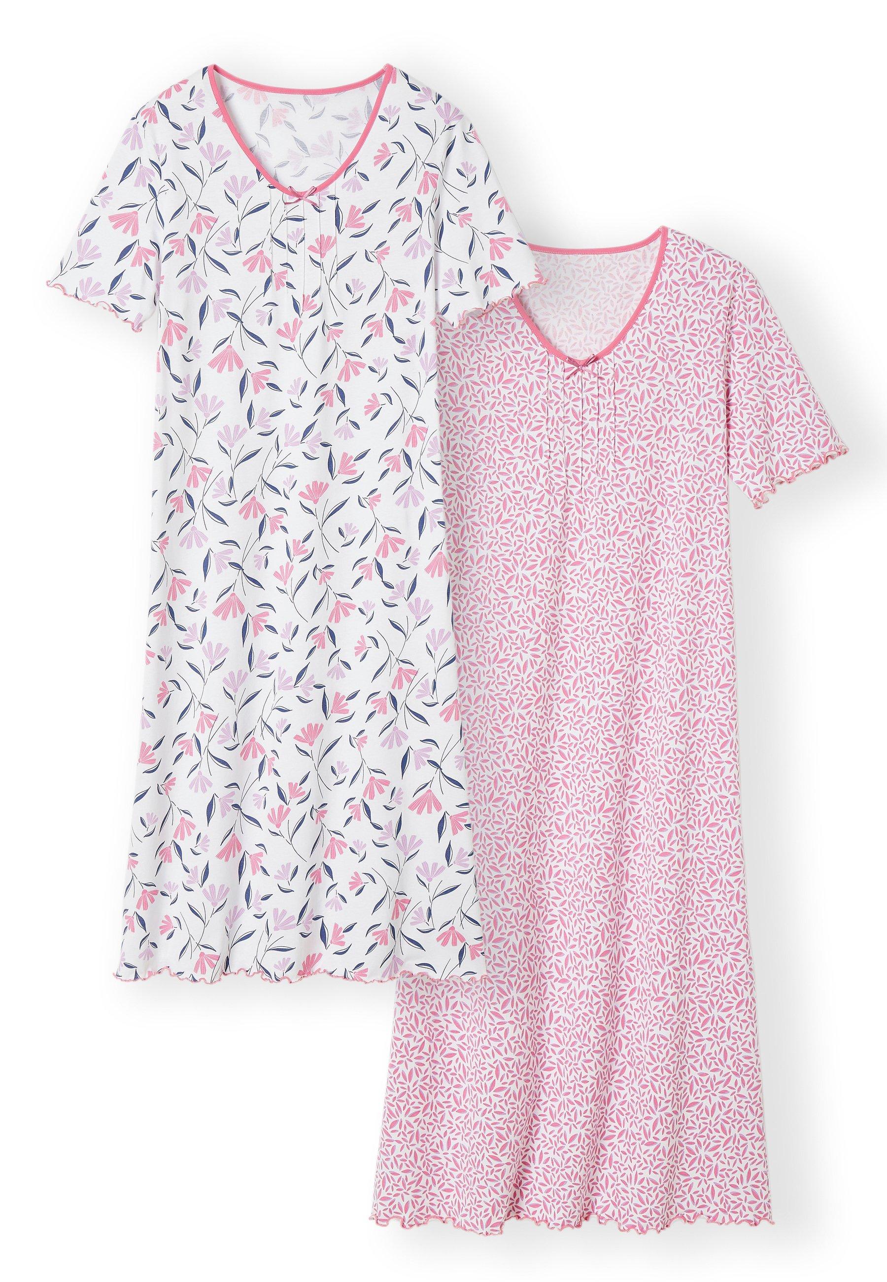 Damart 2erPack JerseyNachthemden aus reiner gekämmter Baumwolle