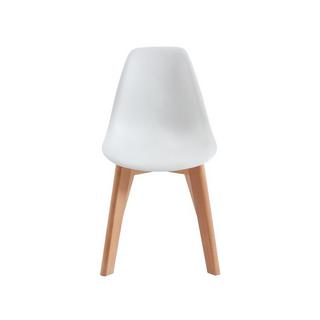 Vente-unique Lot de 2 chaises enfant en polypropylène et hêtre - Blanc - LILINOU  