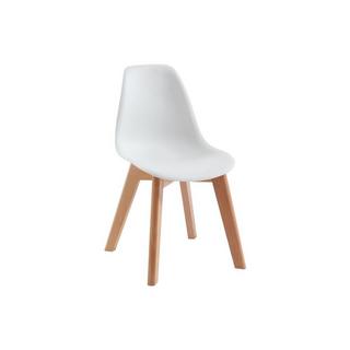 Vente-unique Lot de 2 chaises enfant en polypropylène et hêtre - Blanc - LILINOU  