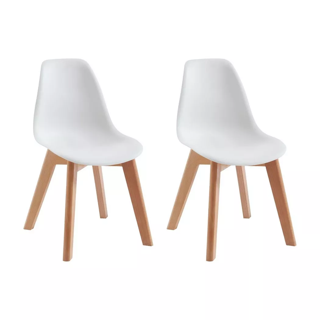 Vente-unique Set Of 2 Children's Polypropylene & Beech Wood Chairs - White