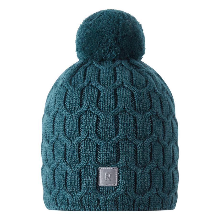 Bonnet en laine pour enfant Nyksund bleu sarcelle foncé