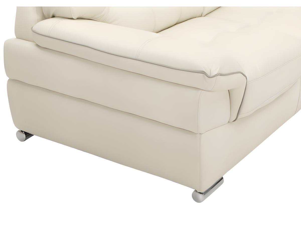 Vente-unique Ledersofa 3Sitzer Leder Elfenbein THIBAULT  