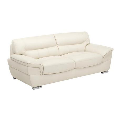 Vente-unique Ledersofa 3Sitzer Leder Elfenbein THIBAULT  