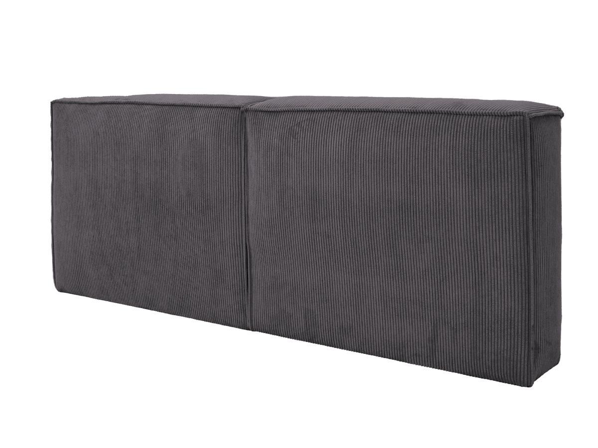 PASCAL MORABITO Tête de lit 220 cm - Velours côtelé - Gris anthracite - TIMANO de Pascal Morabito  