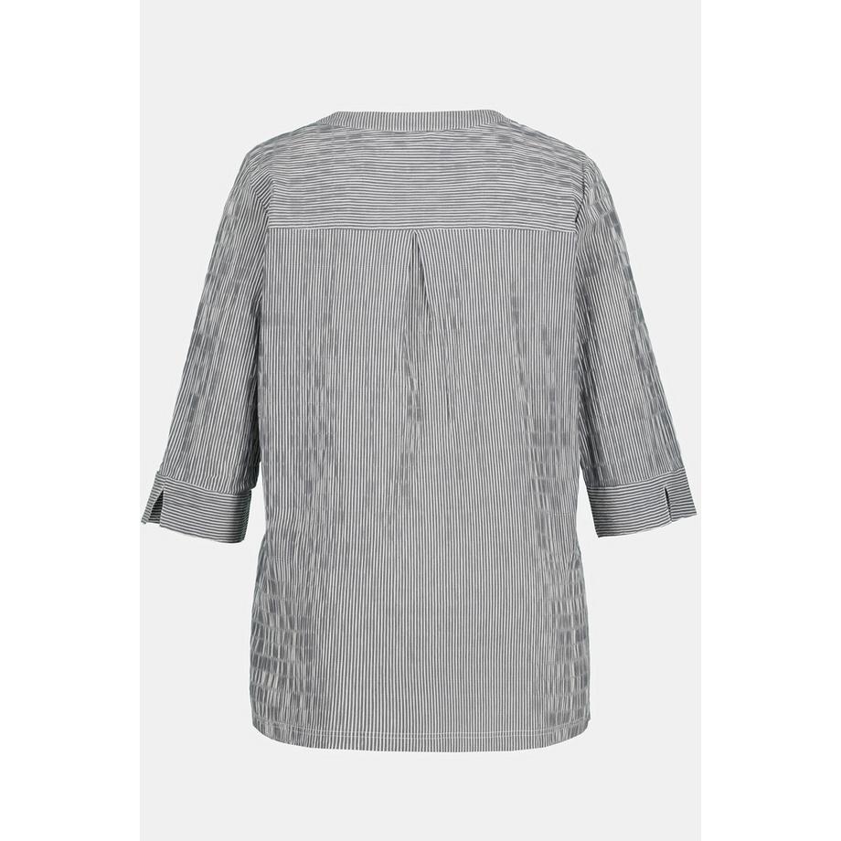 Ulla Popken Tunique à bulles Encolure en V Plis fantaisie Manches 3/4  