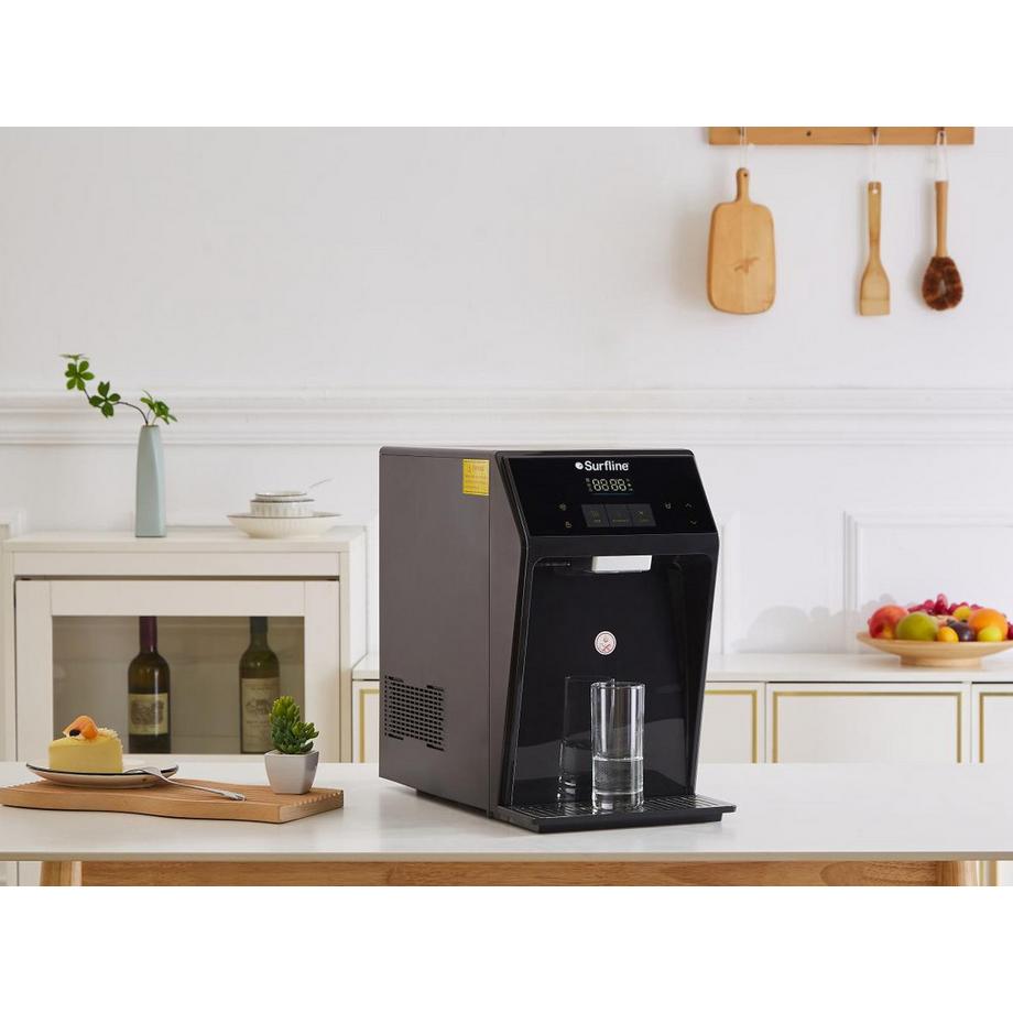 Vente-unique  Fontaine à eau purifiante compacte - eau froide/chaude - Noir - WATERIA 