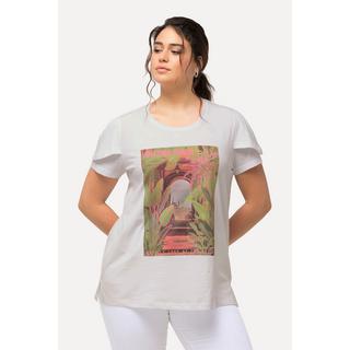 Ulla Popken  T-shirt imprimé. Ligne A, col rond et manches courtes 