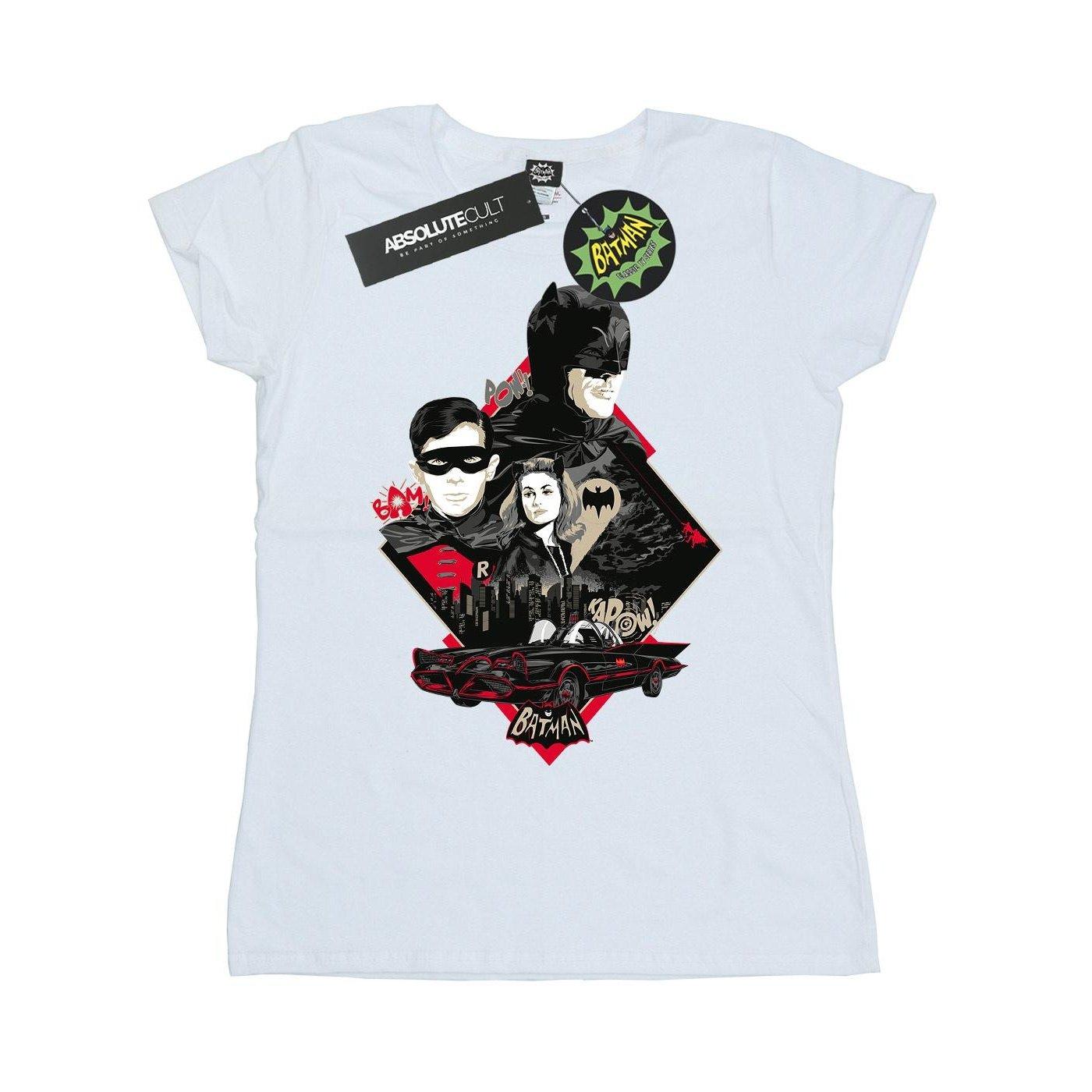 Image of Batman Tv Series Character Skyline Tshirt Damen Weiss XXL