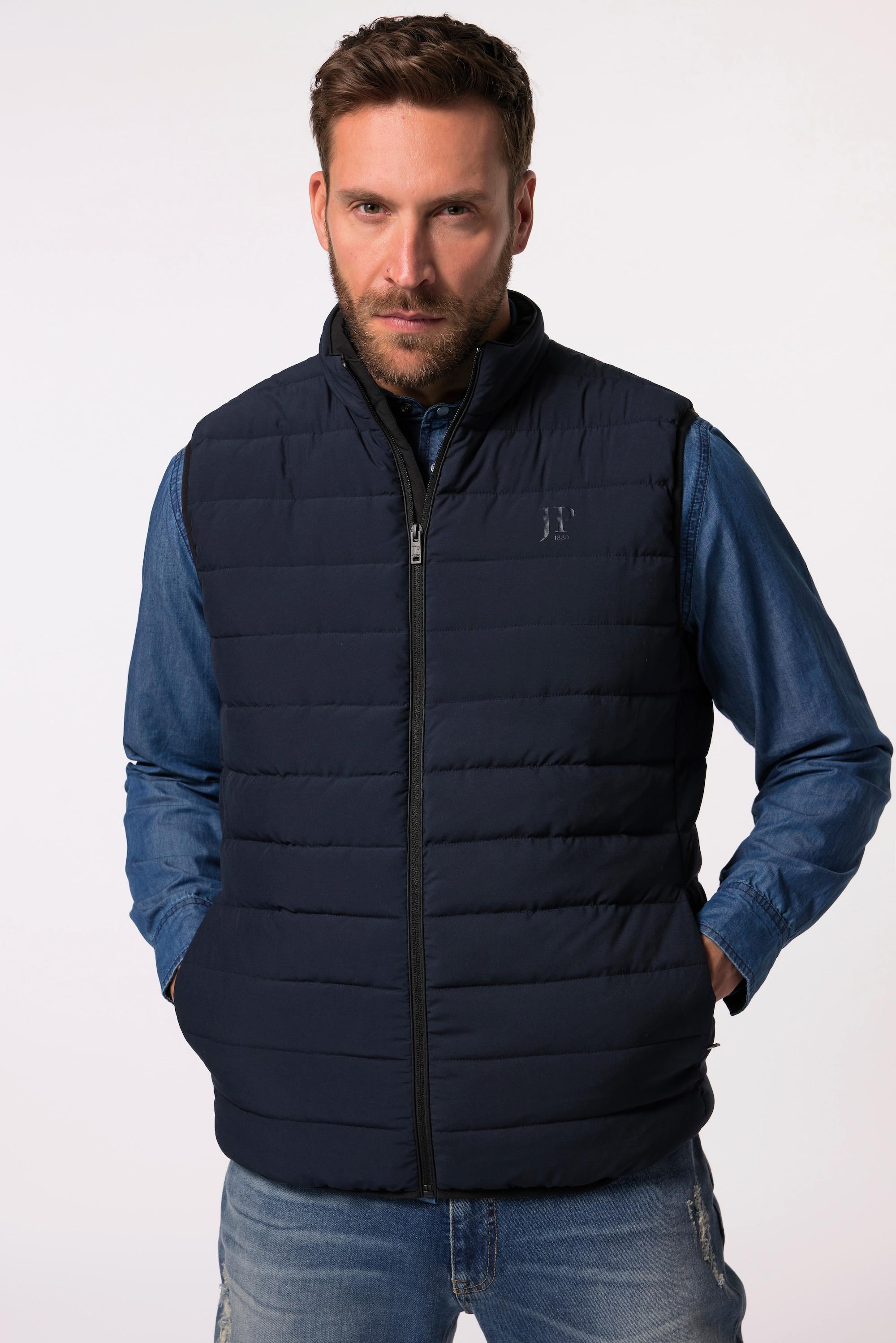 JP1880  Gilet trapuntato con piuma sintetica e collo alto, fino alla tg. 8XL 