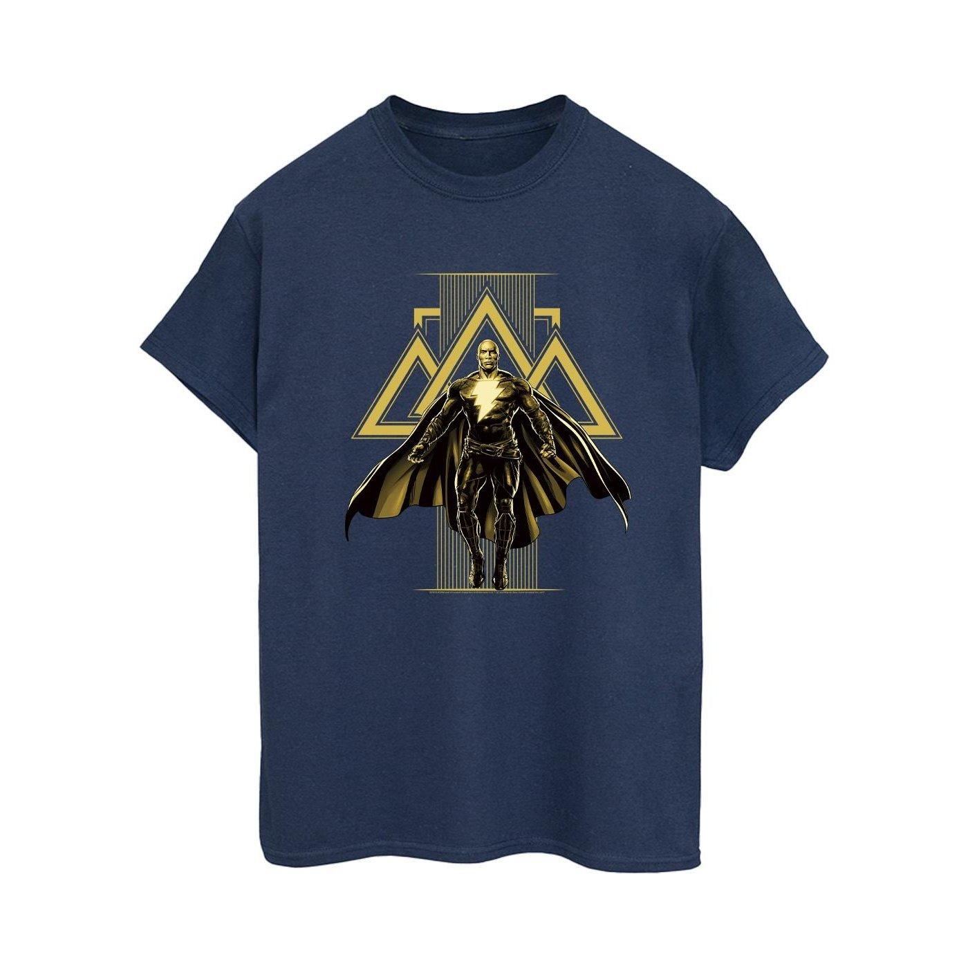 Image of Black Adam Rising Golden Symbols Tshirt Damen Marine L