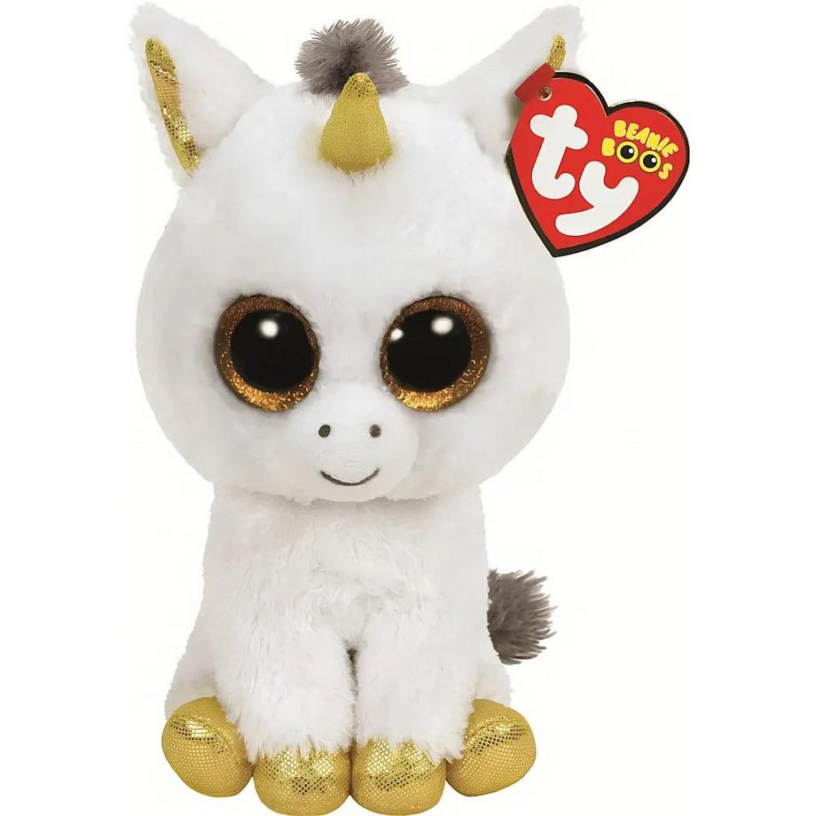 Ty Glubschi  Gluchis Pegasus Einhorn, weiß/gold Beanie Boos 15 cm 