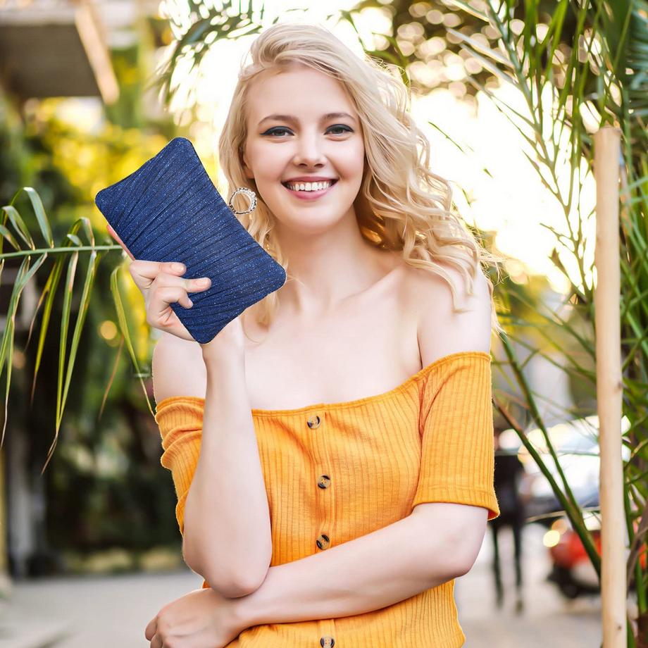 Only-bags.store Pochette Paillettes Strass Sac de Soirée avec Chaîne  