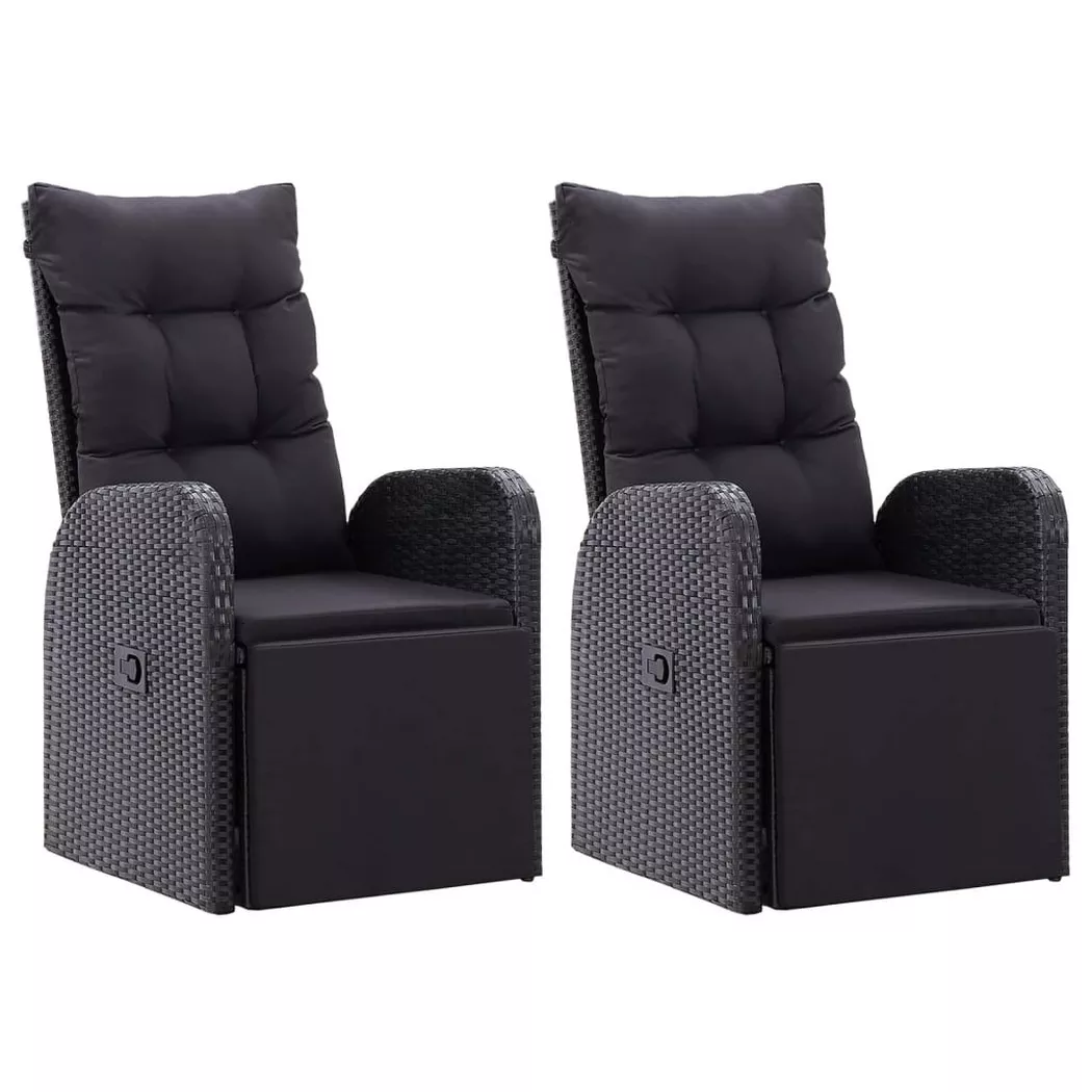VidaXL - Garten-liegestuhl poly-rattan, One Size, Schwarz