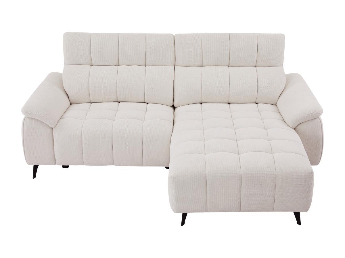 Vente-unique Eckrelaxsofa elektrisch - Ecke rechts - Strukturstoff - Beige - CELTIMO  