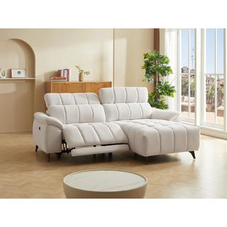 Vente-unique Eckrelaxsofa elektrisch - Ecke rechts - Strukturstoff - Beige - CELTIMO  