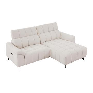 Eckrelaxsofa elektrisch - Ecke rechts - Strukturstoff - Beige - CELTIMO