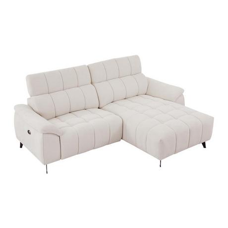 Vente-unique Eckrelaxsofa elektrisch - Ecke rechts - Strukturstoff - Beige - CELTIMO  