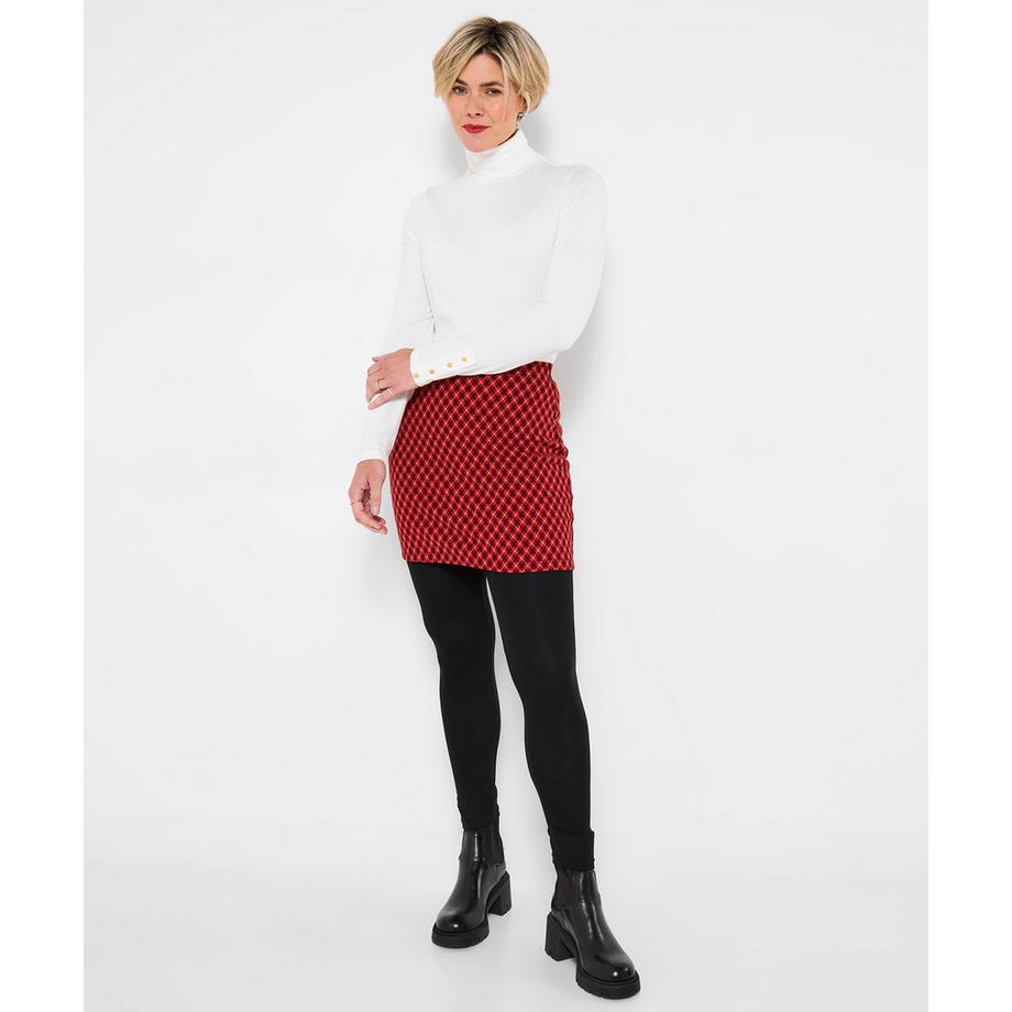 Leggings à jupe intégrée à carreaux confortables