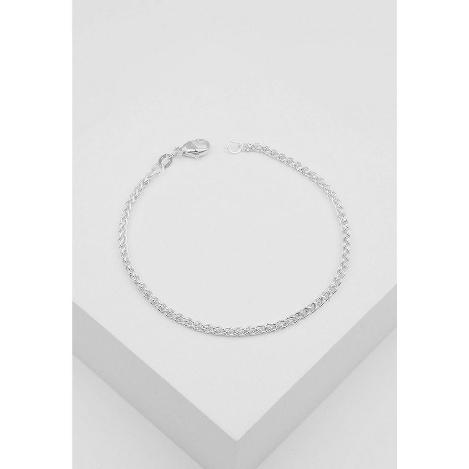 MUAU Schmuck  Bracele Zopf Weissgold 750, 19cm, 2.5mm 