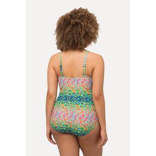 Ulla Popken  Maillot de bain, bonnets souples. Imprimé pixel, matières recyclées 