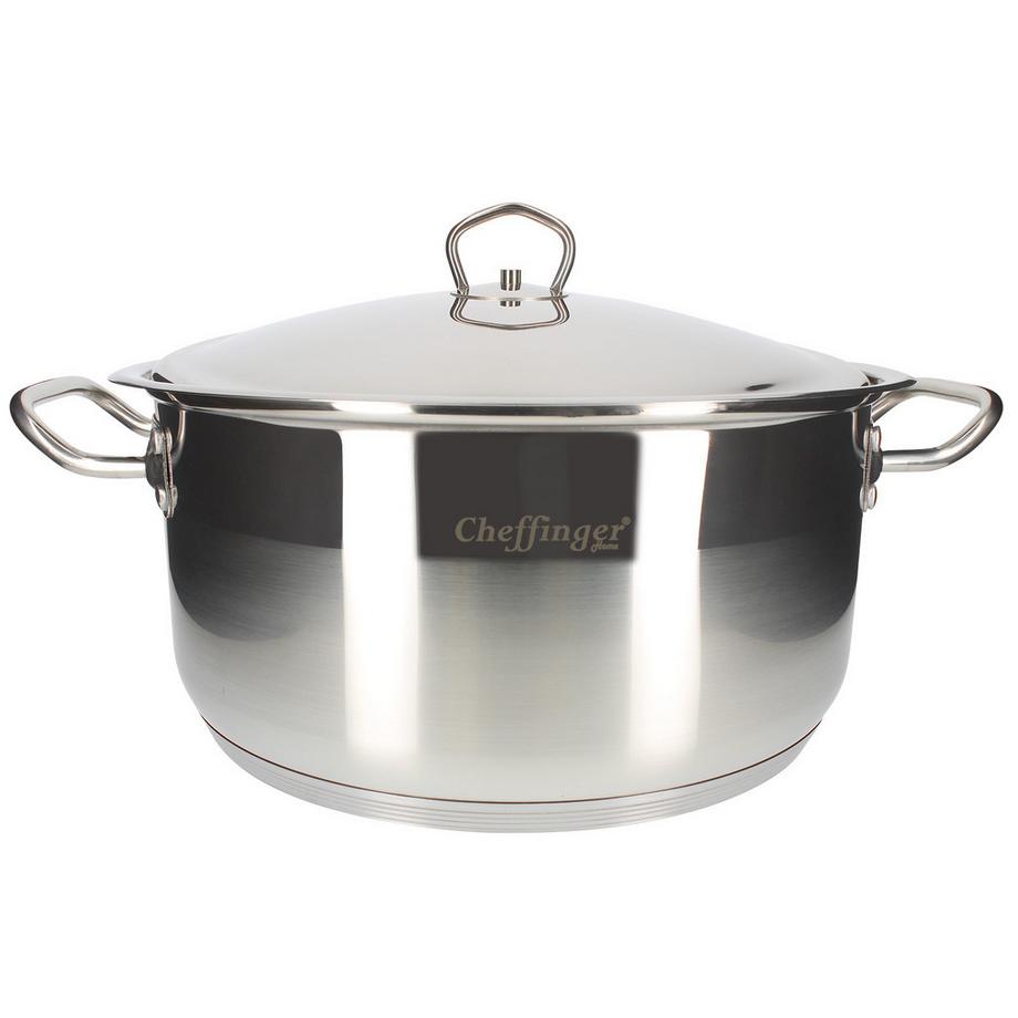 Cheffinger Pentola 32 cm con coperchio inox  