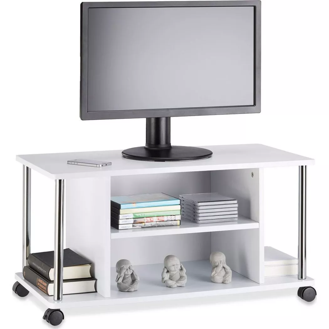 relaxdays - meubles TV sur roulettes, 140 cm