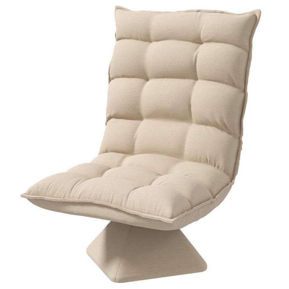 Northio Chaise de sol canapé de sol réglable chaise de méditation pivotante chaise de relaxation rembourrée canapé paresseux Beige  