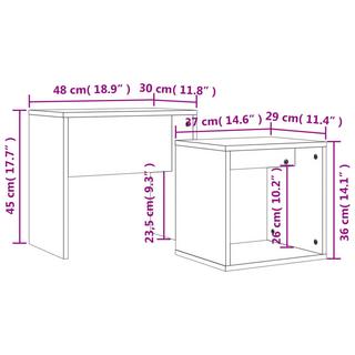 VidaXL Table basse gigogne bois d'ingénierie  