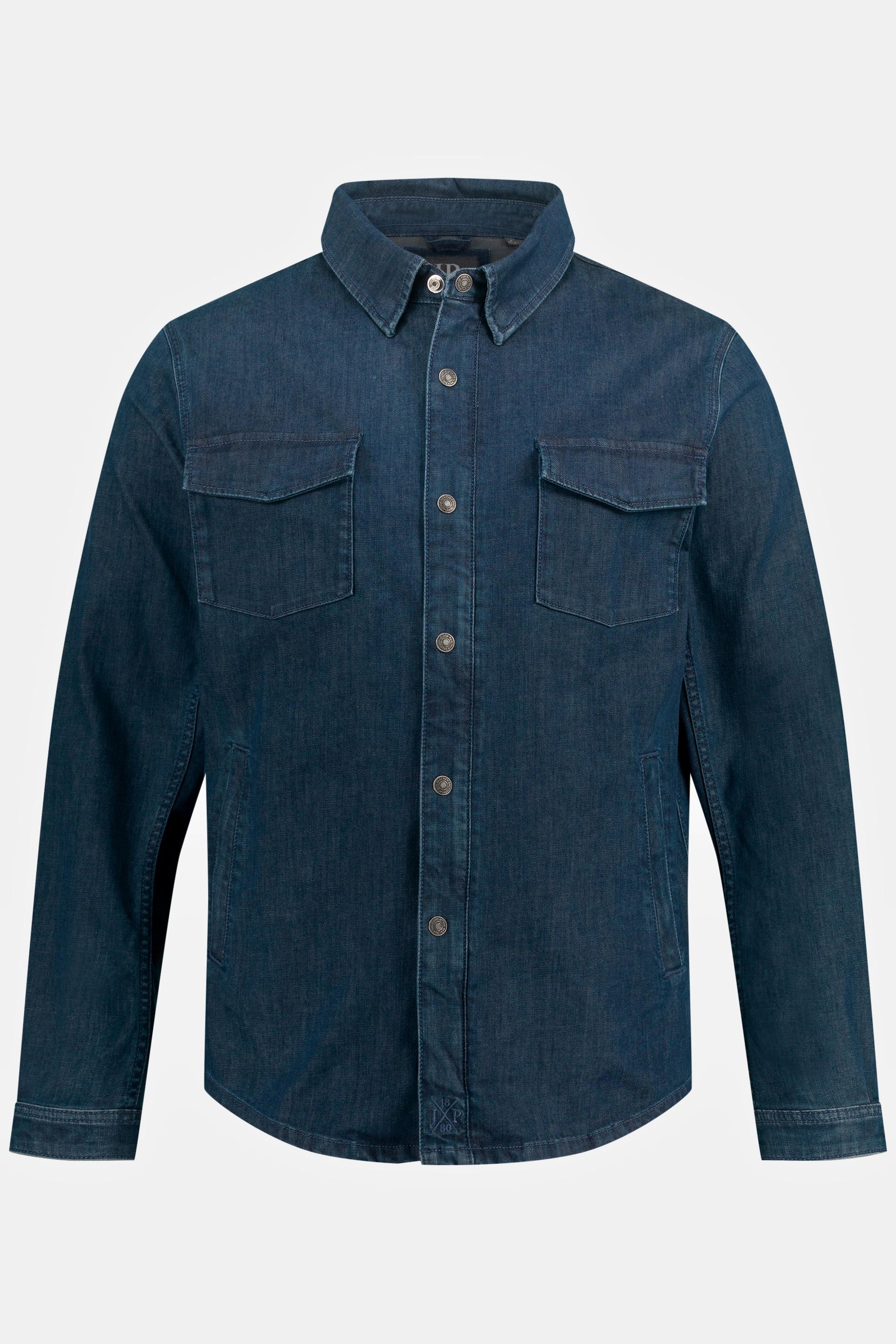 JP1880  Veste en jean, fermeture à glissière invisible et poches poitrine 