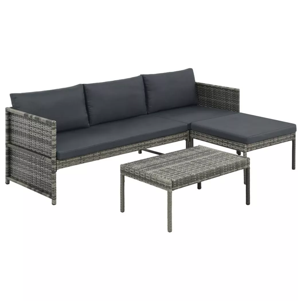 VidaXL - divano da giardino Polirattan, One Size, Grigio