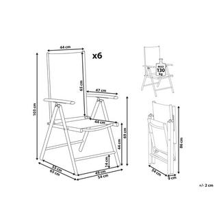 Beliani Set mit 6 Stühlen aus Aluminium Modern CATANIA  