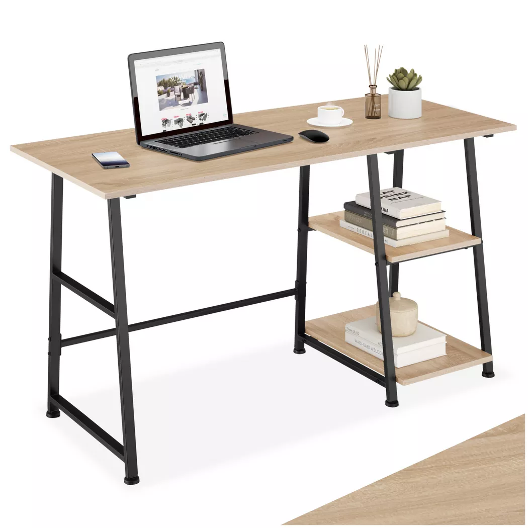 Tectake - Table de bureau Paisley, 120 x 50 cm, Sable