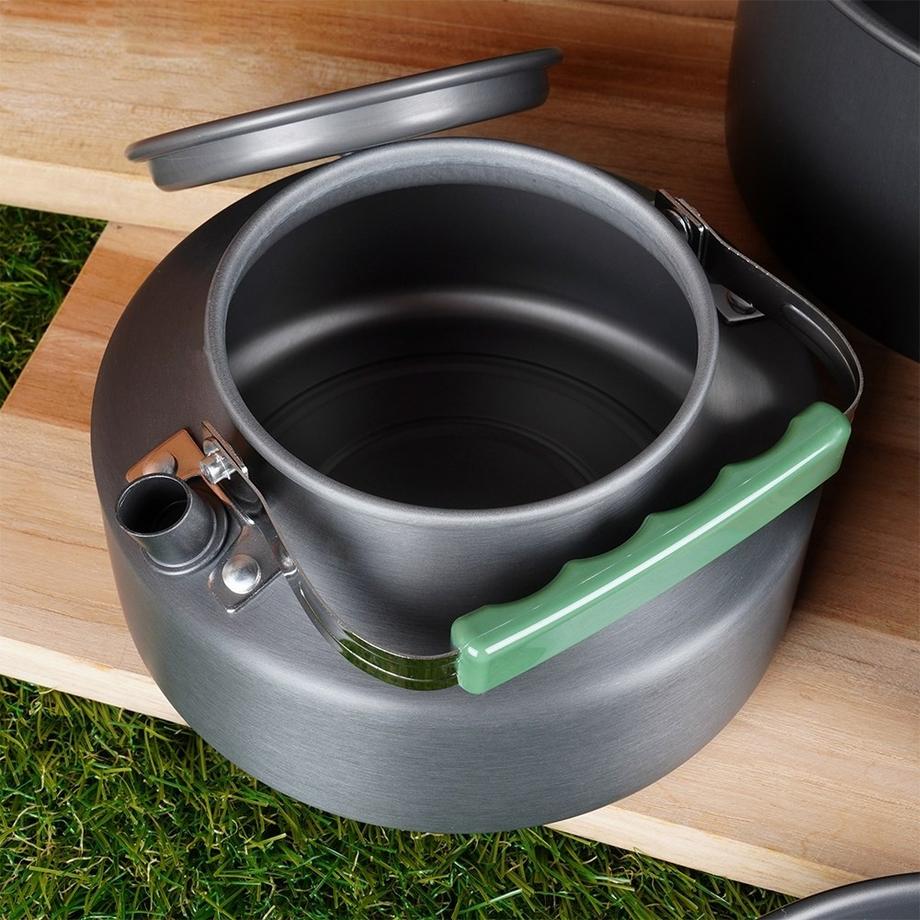 Redcliffs Ensemble de cuisine de camping compact : casserole, poêle, bouilloire  