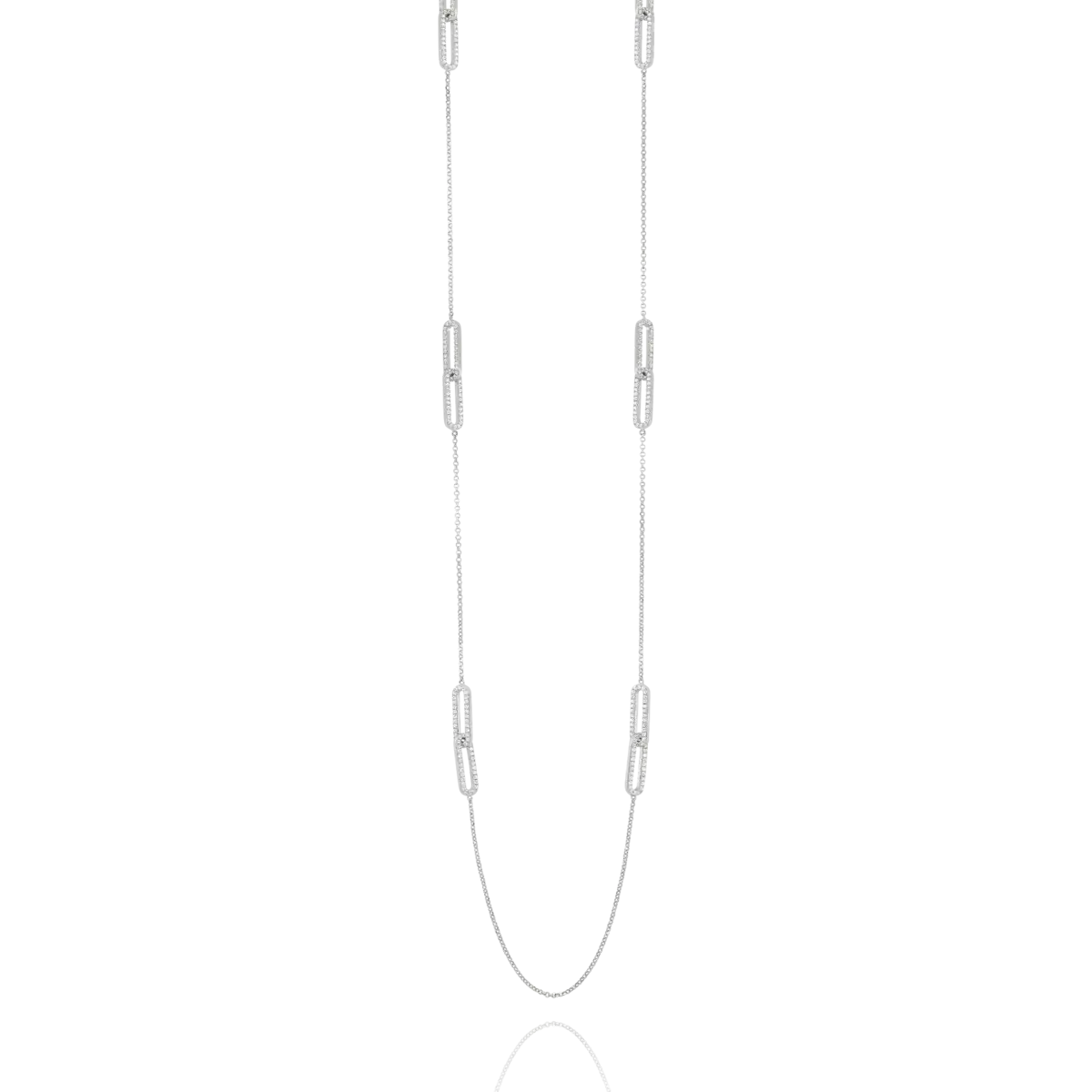 Charles Garnier  STYLES lange Halskette aus Silber und Zirkonoxiden 