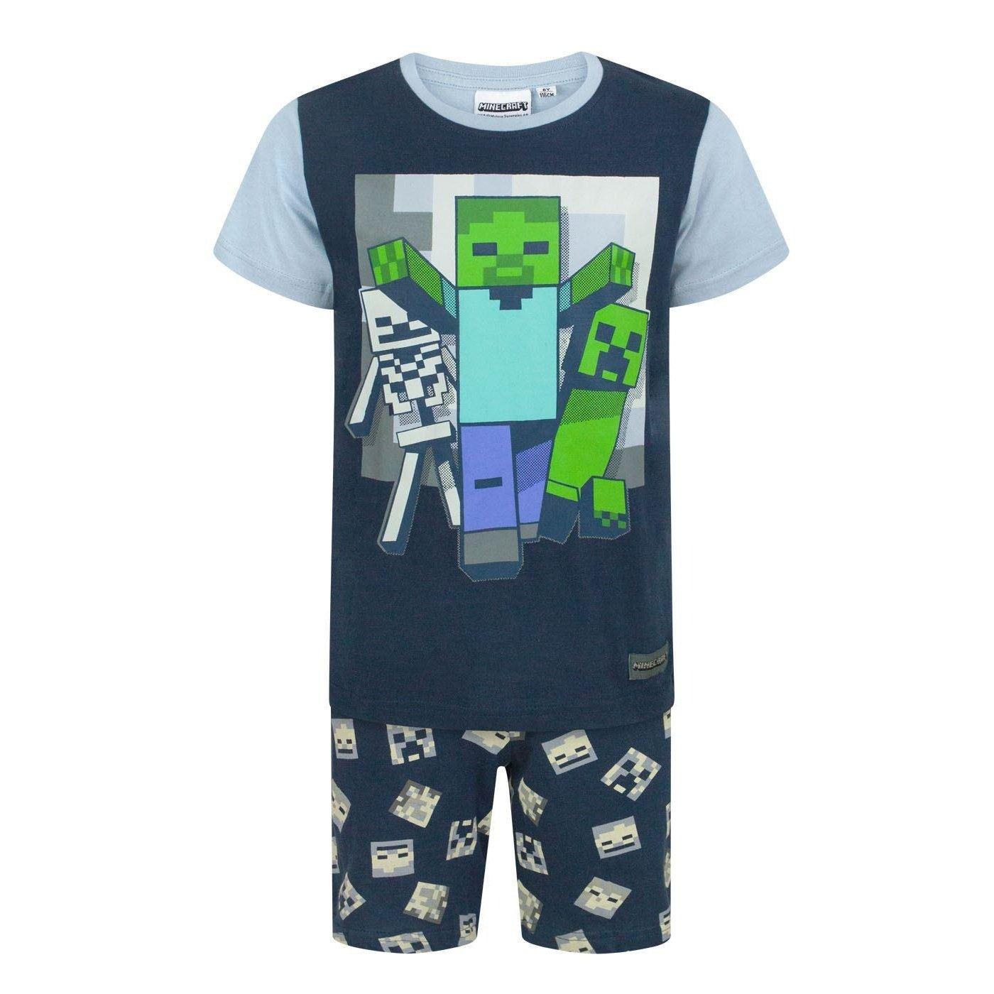 Image of Undead Schlafanzug Mit Shorts Unisex Blau 128