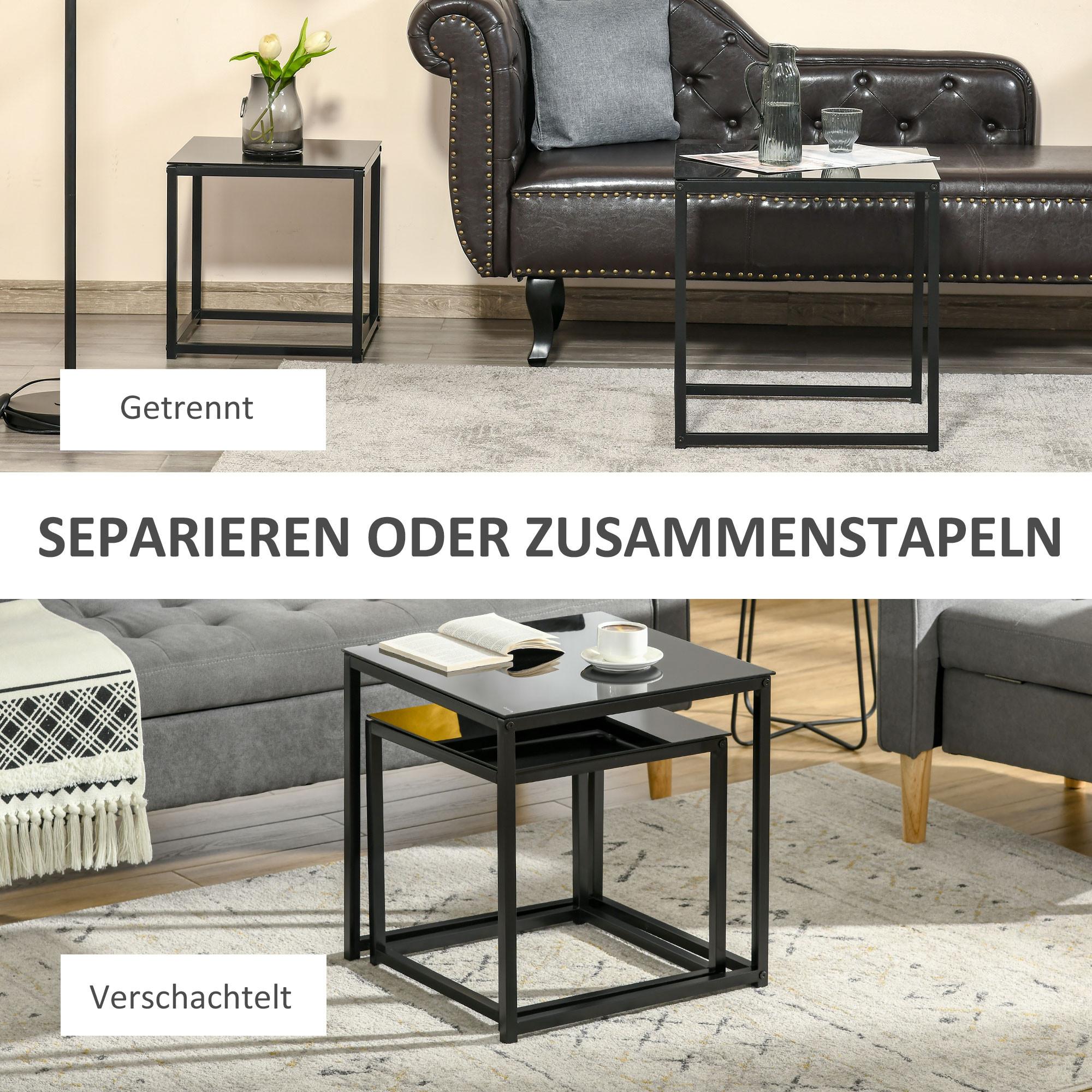 HOMCOM Beistelltisch-Set  