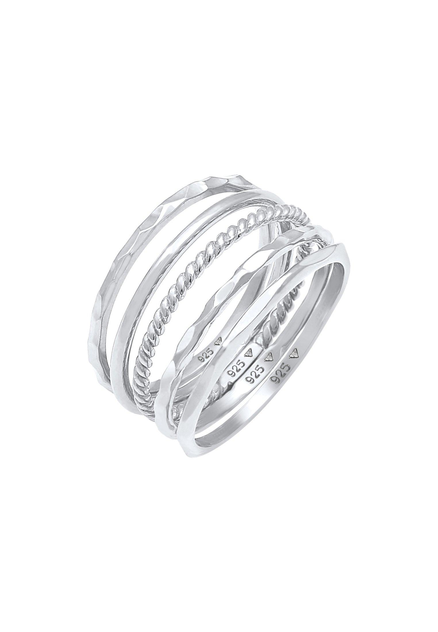 Image of Ring 5er Set Basic Damen Silber 56mm