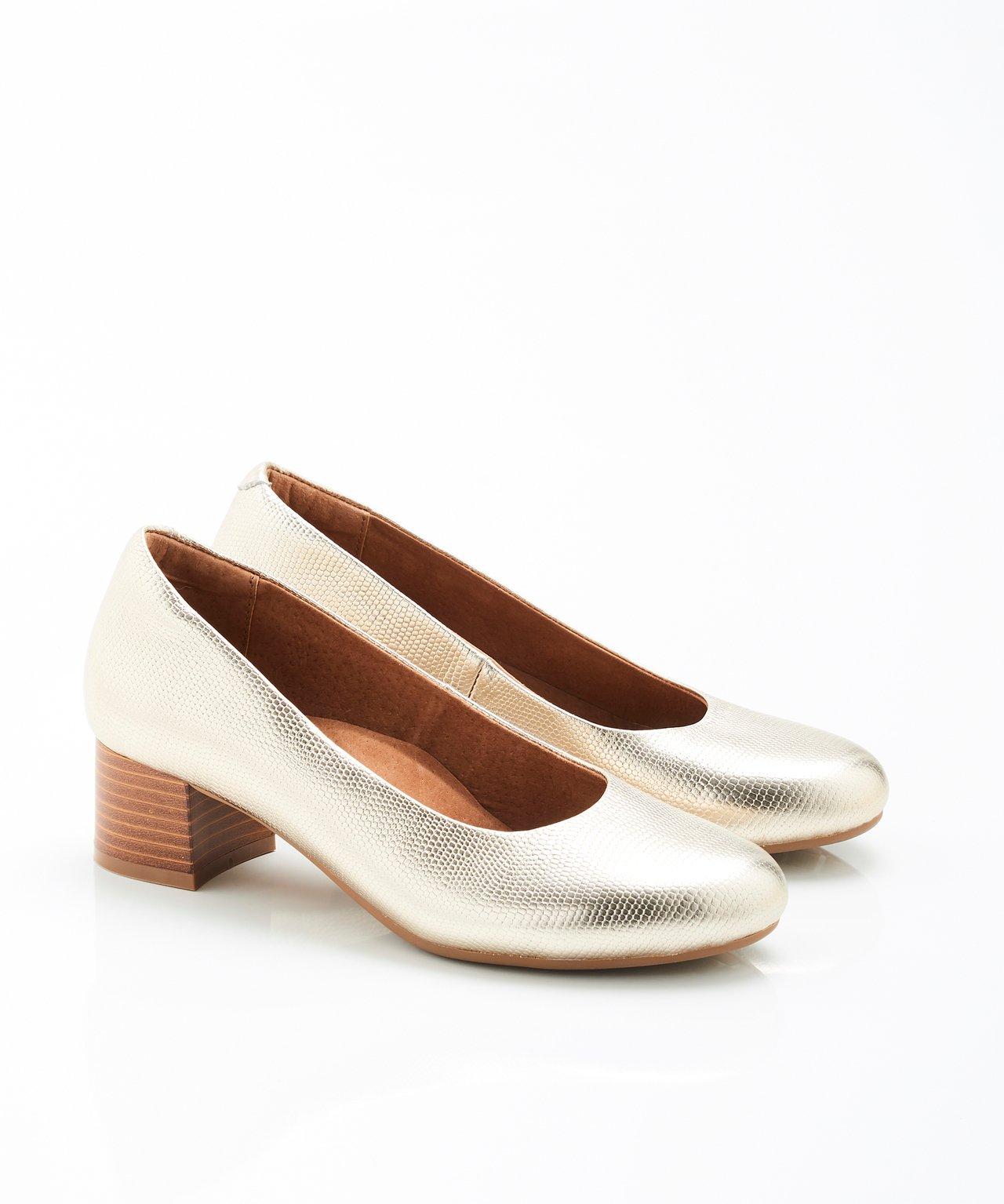 Image of Modische Pumps, Obermaterial Rindsleder. Damen Gelb 37