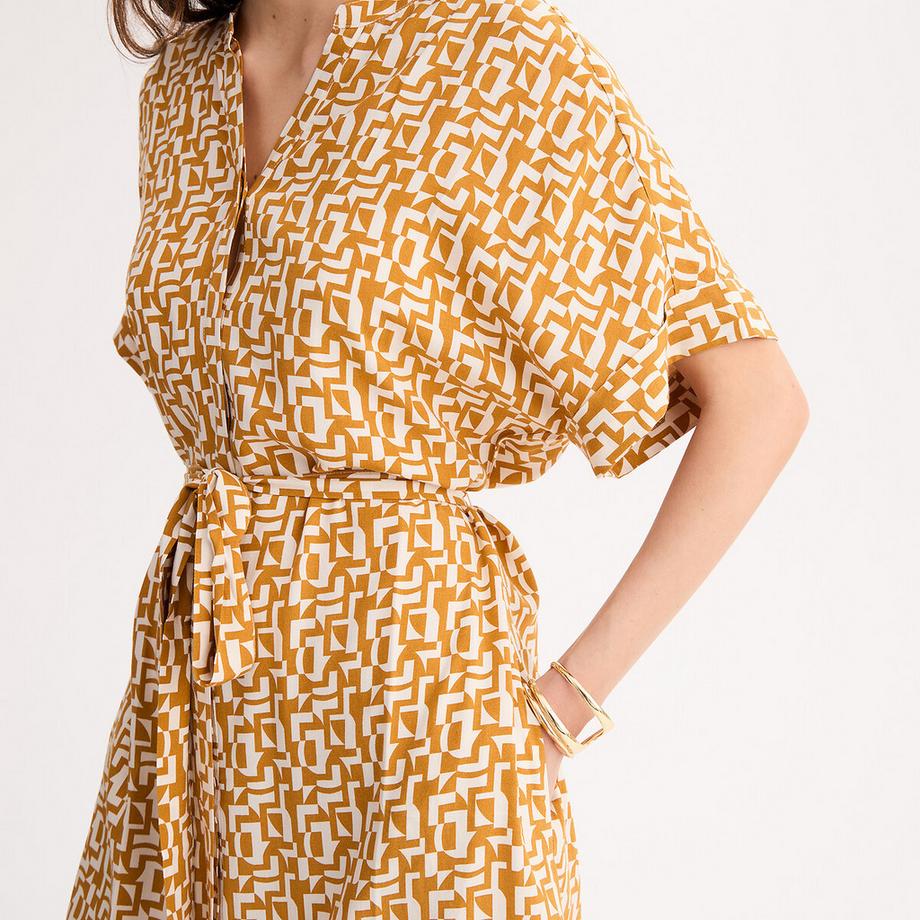 La Redoute Collections Ausgestelltes Kleid mit grafischem Print  